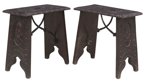 (2) SPANISH BAROQUE STYLE CARVED