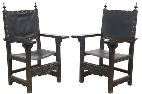 (2) SPANISH BAROQUE STYLE CARVED