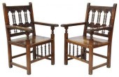 (2) SPANISH BAROQUE STYLE WALN