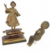 (2) SPANISH CARVED FIGURES OF
