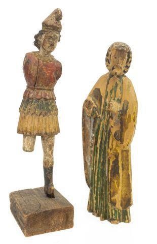 (2) SPANISH CARVED RELIGIOUS