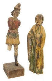 (2) SPANISH CARVED RELIGIOUS A