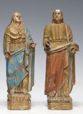 (2) SPANISH COLONIAL CARVED &A