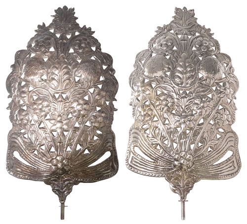 (2) SPANISH COLONIAL STYLE SILVERED
