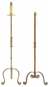 (2) SPANISH GILDED IRON STANDI