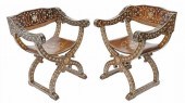 (2) SPANISH INLAID HERALDIC MI
