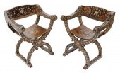 (2) SPANISH INLAID HERALDIC MI