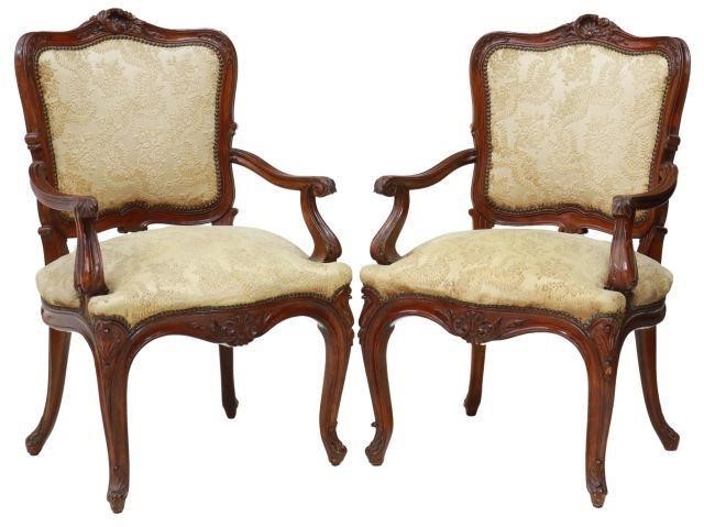 (2) SPANISH LOUIS XV STYLE MAHOGANY