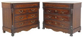 (2) SPANISH MABRLE-TOP CARVED