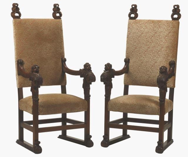 (2) SPANISH UPHOLSTERED FIGURAL
