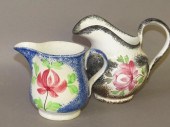 2 SPATTER CREAMERS, TULIP AND