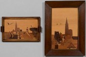 2 SPINDLER MARQUETRY PANELSTwo
