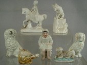 2 Staffordshire dogs, 3", bird