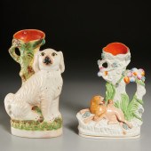 (2) STAFFORDSHIRE FIGURAL SPIL