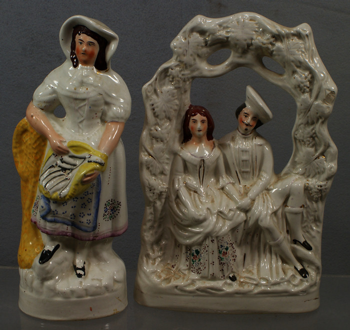 (2) Staffordshire figurines,