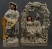 (2) Staffordshire figurines, f