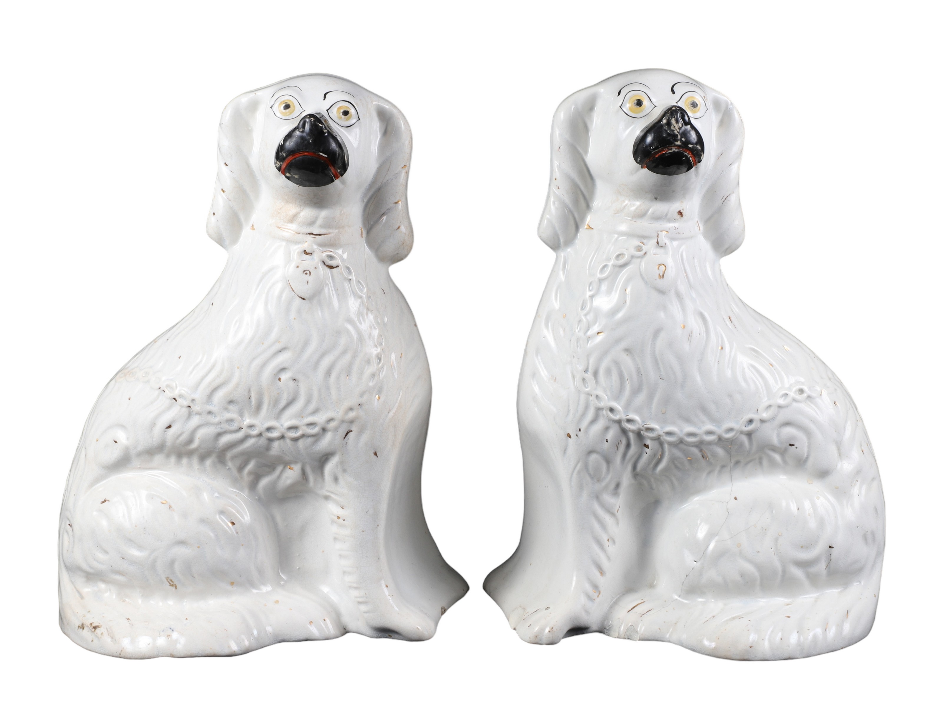 (2) Staffordshire porcelain dog