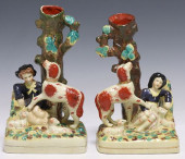 (2) STAFFORDSHIRE STYLE FIGURA