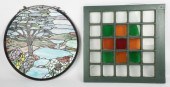 (2) Stained glass panels, c/o