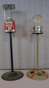 (2) STANDING GUMBALL MACHINES,