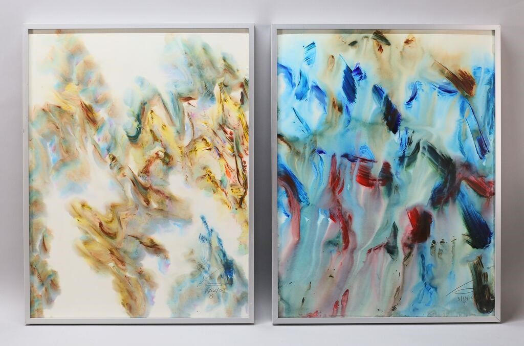 2 STANLEY LINDWASSER ACRYLIC ON