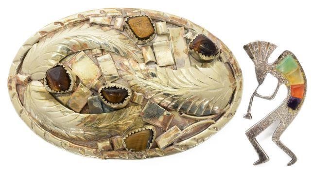 (2) STERLING BELT BUCKLE &