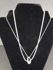 2 STERLING CHAINS, PENDANT<br>