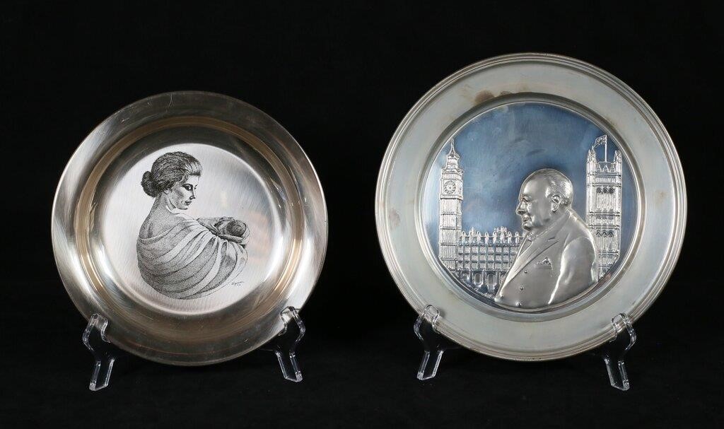 2 STERLING COLLECTOR'S PLATES