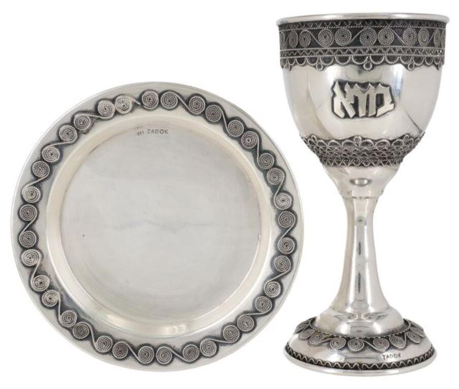 (2) STERLING KIDDUSH CUP &
