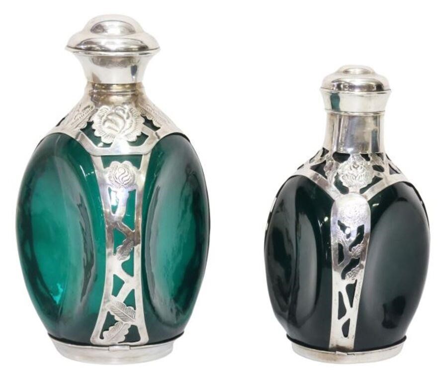 (2) STERLING MOUNTED GLASS