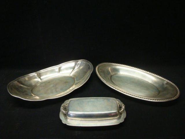 2 Sterling Serving Trays and 1
