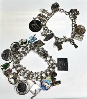 (2) STERLING SILVER CHARM BRAC