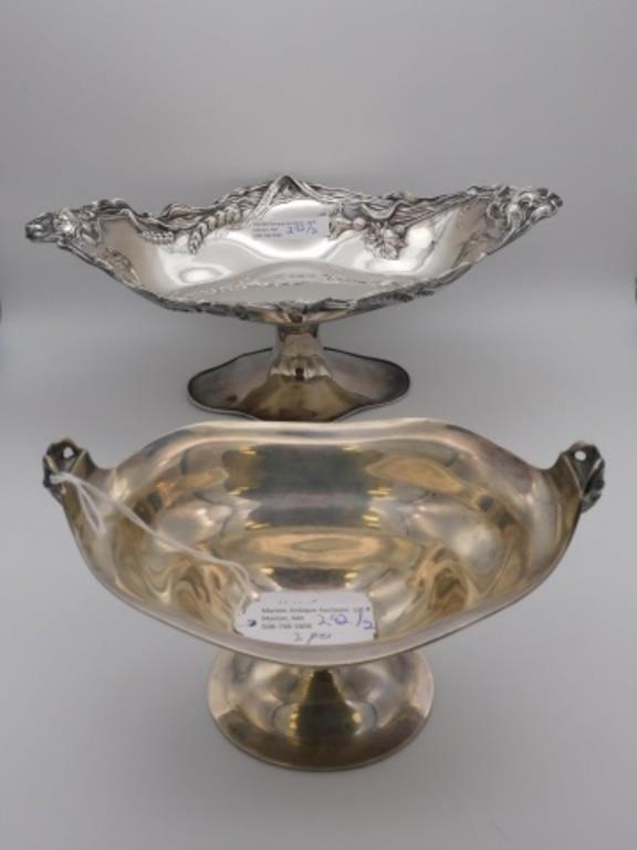 (2) STERLING SILVER FOOTED