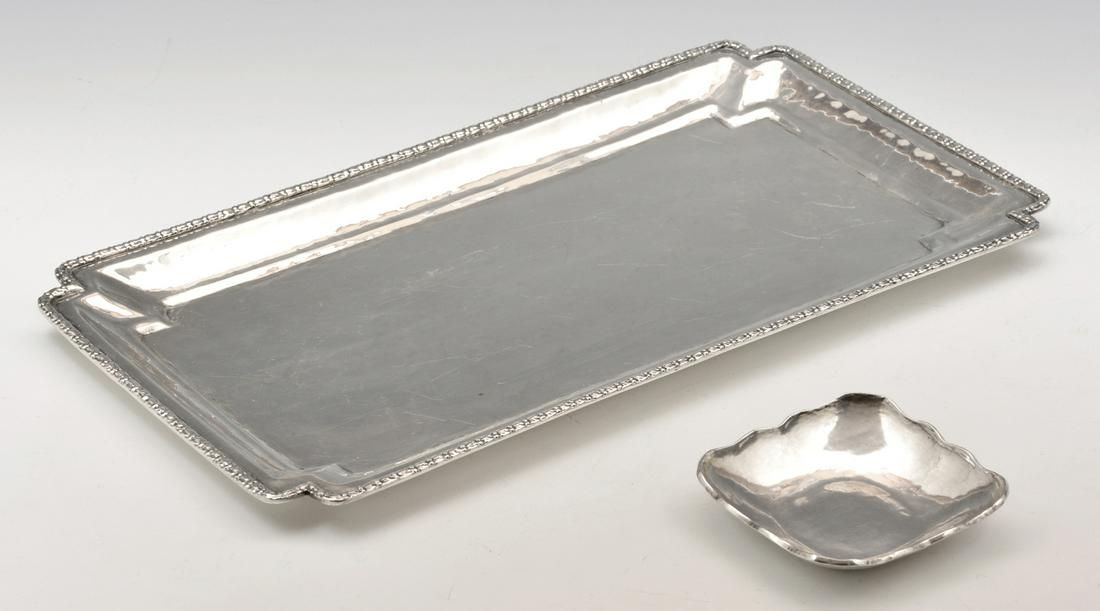 2 STERLING SILVER HAND HAMMERED