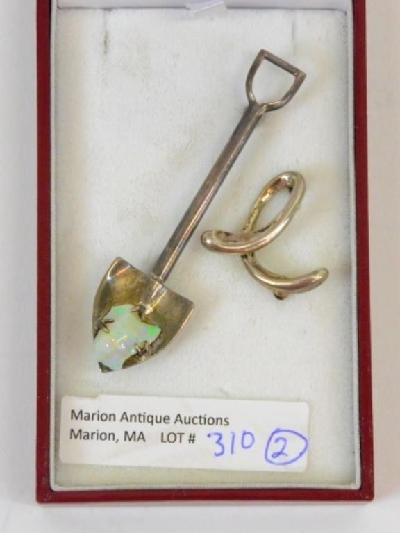 (2) STERLING SILVER PINS. 20TH