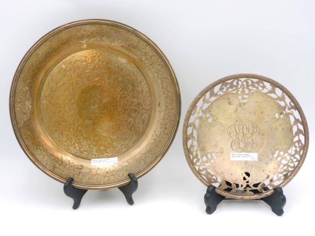 (2) STERLING SILVER PLATES. EARLY