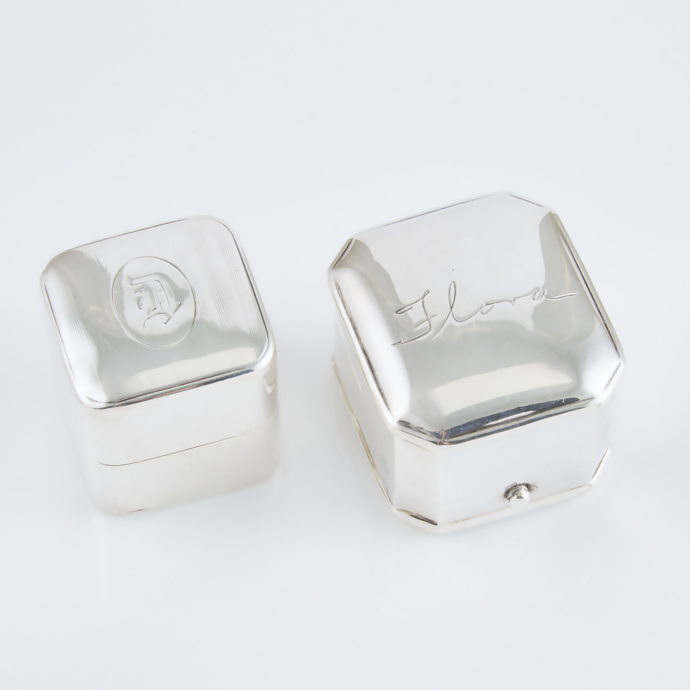 2 Sterling Silver Ring Boxes 