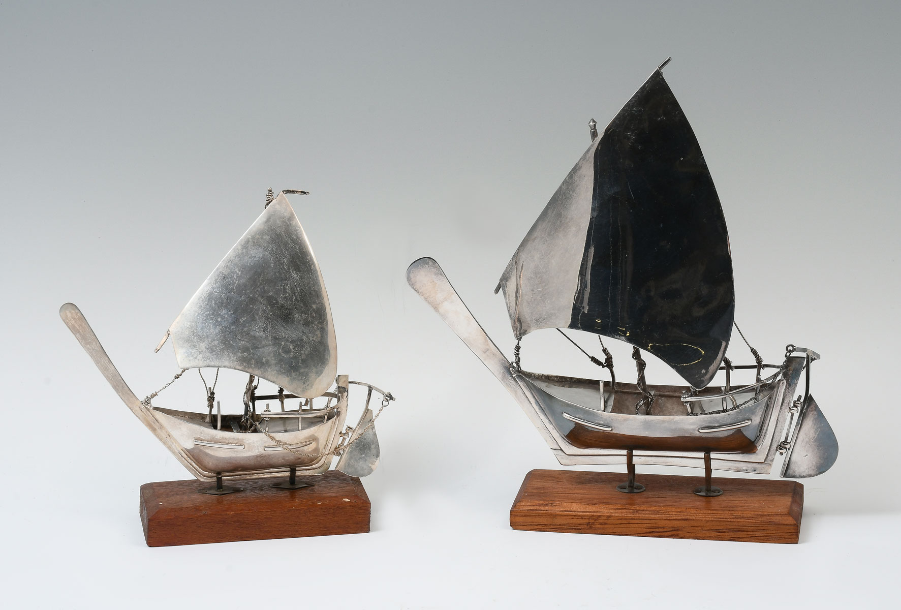 2 STERLING SILVER SAILBOATS ON