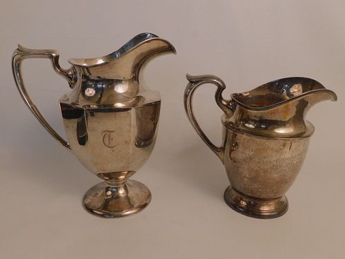 2 STERLING SILVER WATER PITCHERSLot