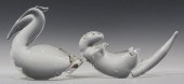 2) STEUBEN COLORLESS ART GLASS