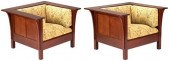 2 STICKLEY PRAIRIE ARMCHAIRS,