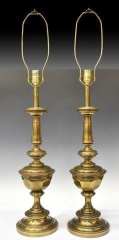 (2) STIFFEL BRASS TABLE LAMPS W/
