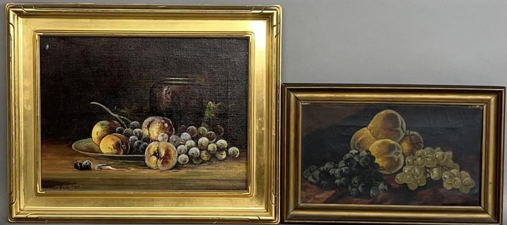 2 STILL LIFE OIL ON CANVAS
