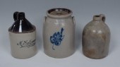 2 STONEWARE JUGS AND A CROCK: