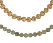 (2) STRANDS OF ROUND JADE & GI