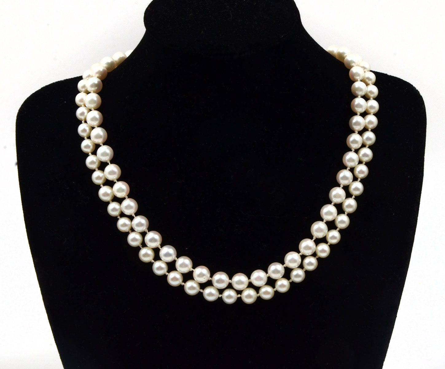 2 STRANDS PEARLS WITH 14K CLASP: 1)