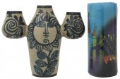 (2) STUDIO ART POTTERY VASES(l