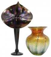 (2) STUDIO BLOWN ART GLASS VAS