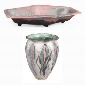 (2) Studio pottery vessels to
