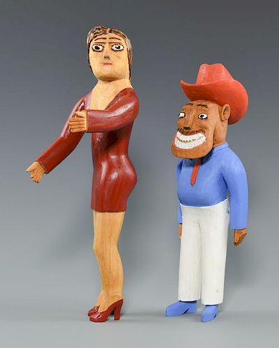 2 SULTON ROGERS CARVINGS, MAN AND